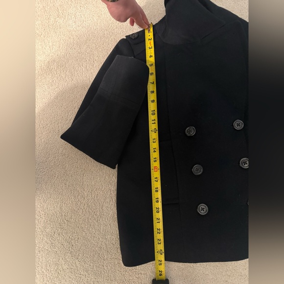J.Crew‎ Women’s Black Double Breasted Wool Pea Coat RN77388 - Size: 6 - Picture 15 of 16